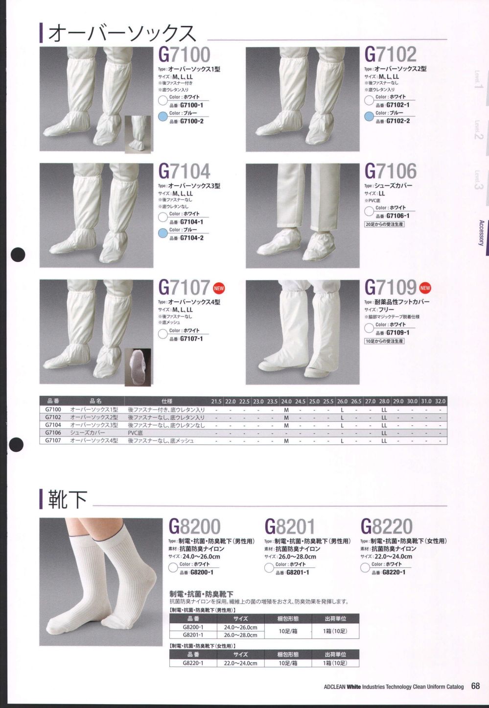 ADCLEAN シューズ・安全靴ロングタイプ 27.0cm ( G7760-1-27.0 ) (株