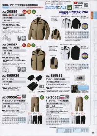 アイトス空調服 AZ-30589 長袖ブルゾン（空調服）（男女兼用） 墜落制止用器具着用時も安全性と快適性を両立する新システム搭載※ご使用になられる際は、別売りのファンとバッテリーなどデバイスが必要です。※別売りのスペーサーパッドが装着できます。■SPACER PAD（スペーサーパッド）対応●空調服™ウエアの腰部左右に取り付けされた2基の小型ファンに寄り衣服内に外気を取り込み、汗を蒸発させることによる気化熱で身体を冷やし、快適に過ごせる冷却機能を搭載したワーキングウエアです。人体は体温が上がると脳が検知し、必要な量の汗を出します。汗が蒸発する際の気化熱で体温を下げる「生理クーラー」と呼ばれるメカニズムは「汗を蒸発させるための仕組み」が備わることで十分な効果を発揮することができるのです。空調服はファンから衣服の中に毎秒約20リットルの外気を取り込みます。その空気が衣服と身体の間流れその過程で汗を蒸発させるため、身体は気化熱により冷やされ、暖かく湿った空気は襟元と袖口から排出されます。これが空調服の快適さの原理です。 関連情報 カタログ 90ページ