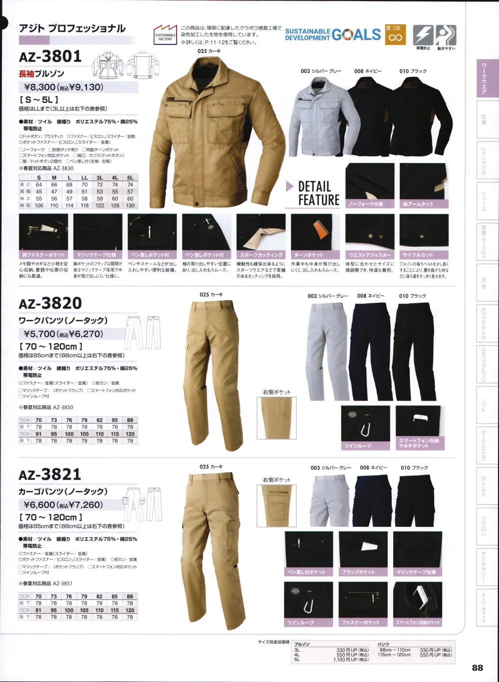 ユニフォーム1.COM 作業服JP 男女ペア アイトス 2023 秋冬 カーゴ 