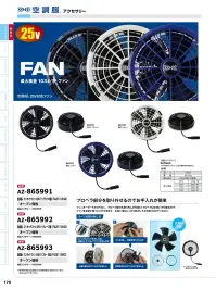 アイトス空調服 AZ-865991 空調服ワンタッチファン(25V)(ブラック2個)(FA25112K90) 水洗い対応103L/秒ファン特徴・フィンガーガード、プロペラ部分は水洗いが可能で清潔を保つことができます。・ブラック、グレー(AZ-865992)、ブルー(AZ-865993)の選べる3色展開・最大風量103L/秒仕様品番:AZ-865991品名:空調服ワンタッチファン(25V)(ブラック2個)(FA25112K90)重量:約115g厚さ:47mm※ご使用の際にはバッテリー(AZ-865996)、アダプター(AZ-865998)、ケーブル(AZ-865994)と併せてご使用ください。※この商品はご注文後のキャンセル、返品及び交換は出来ませんのでご注意下さい。※なお、この商品のお支払方法は、前払いにて承り、ご入金確認後の手配となります。 関連情報 カタログ 179ページ