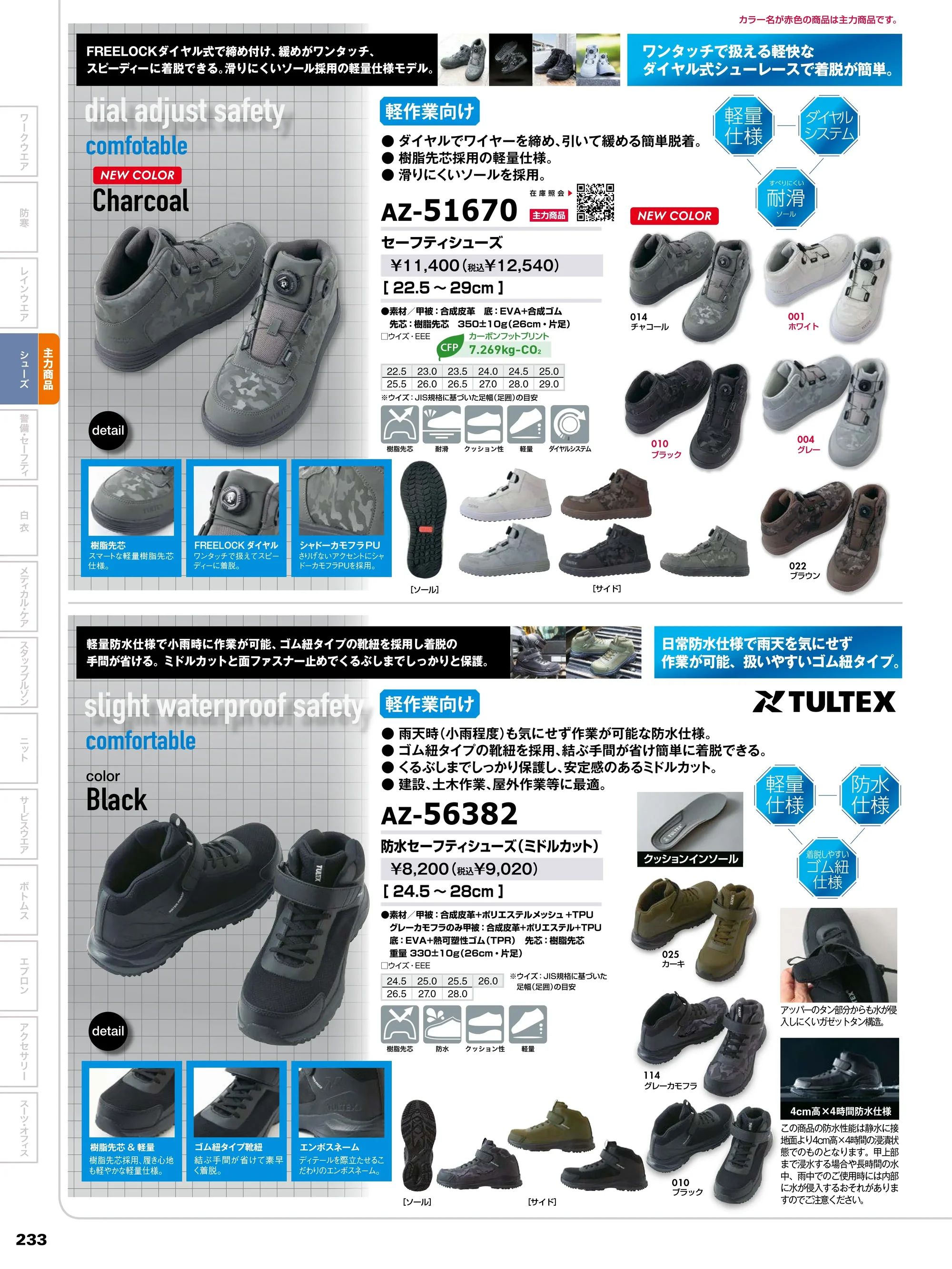 アイトス AZ-51670 セーフティシューズ 関連情報 カタログ 233ページ