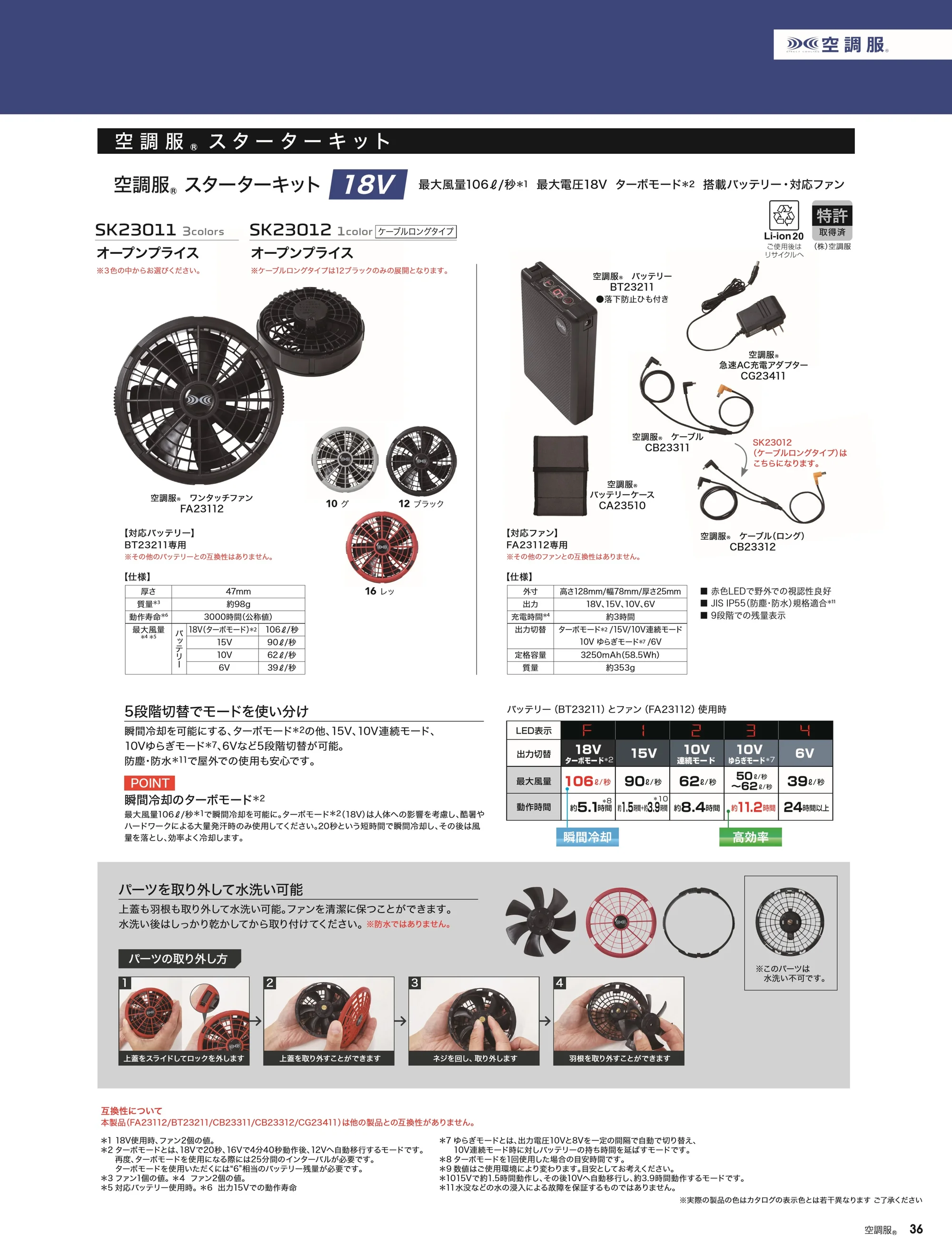旭蝶繊維 9205 空調服 難燃長袖ブルゾン(ファン・バッテリー別売り) 関連情報 カタログ 36ページ