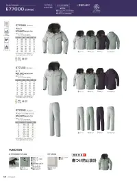 旭蝶繊維 E77200 パンツ（脇シャーリング） 関連情報 カタログ 147ページ