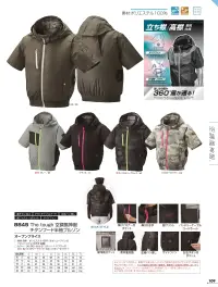 アタックベース 8845 The tough 空調風神服 チタンフード半袖ブルゾン(ファン・バッテリー別売) 関連情報 カタログ 109ページ