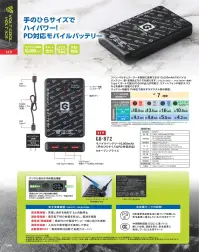 コーコス信岡 GB-872 モバイルバッテリー10000mAh対応（手のひらサイズ＆PD充電対応） 関連情報 カタログ 140ページ