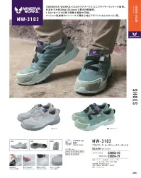 コーコス信岡 MW-3102 フライワーク セーフティースニーカー1.5 関連情報 カタログ 285ページ