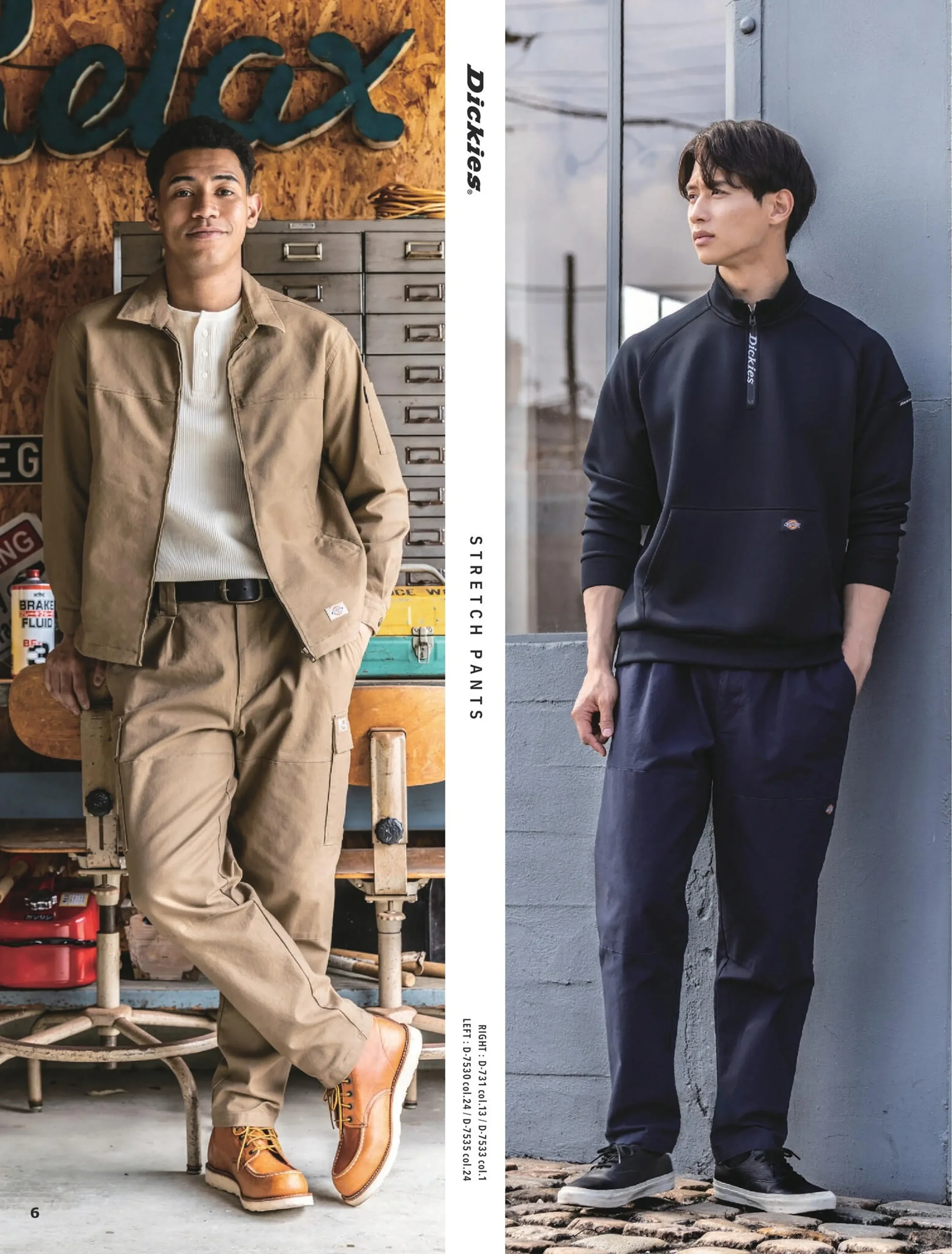 ディッキーズ D-7533 ストレッチダブルニーパンツ 関連情報 カタログ 6ページ