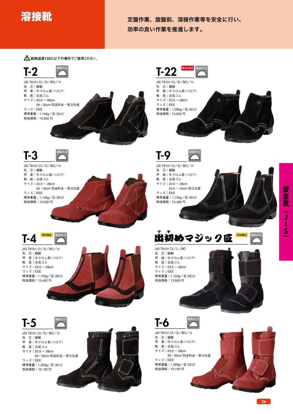 日本正規代理店品 ドンケル 耐熱安全靴 T-6 26.5 EEE DONKEL