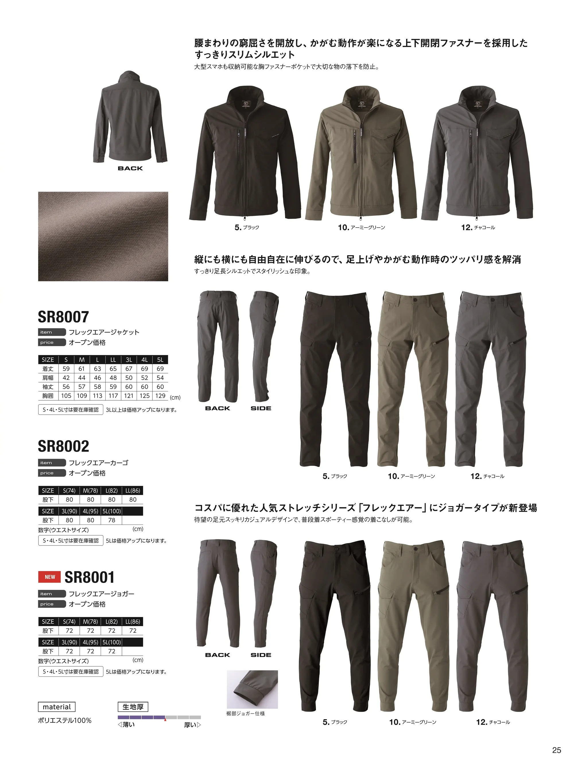 イーブンリバー SR8001 フレックスエアージョガー 関連情報 カタログ 25ページ