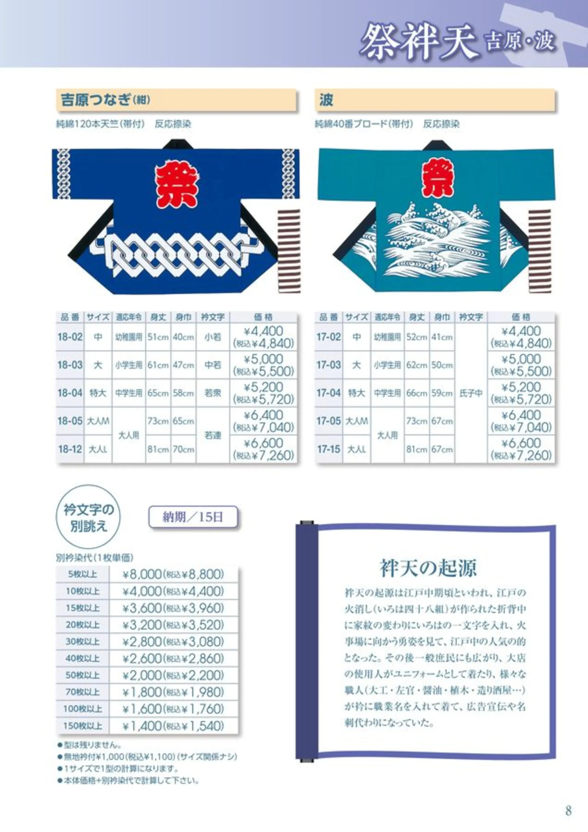 平井旗 17-02 祭袢天 波 中 関連情報 カタログ 8ページ