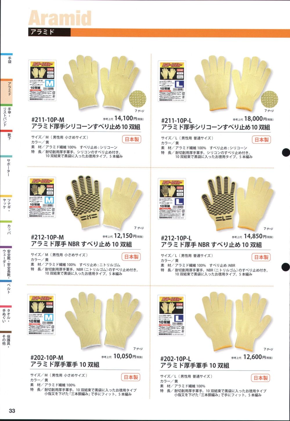ユニフォーム1 福徳産業の手袋 202-10P