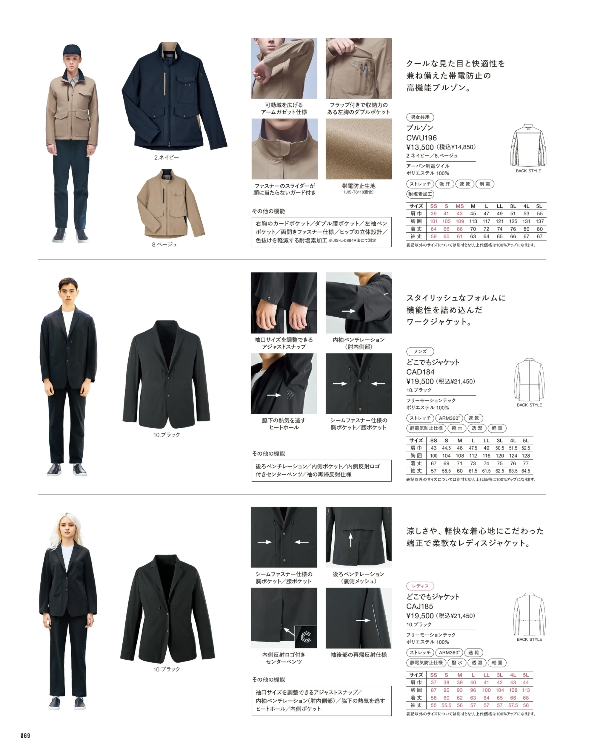 ハンズオン CAD184 どこでもジャケット 関連情報 カタログ 69ページ