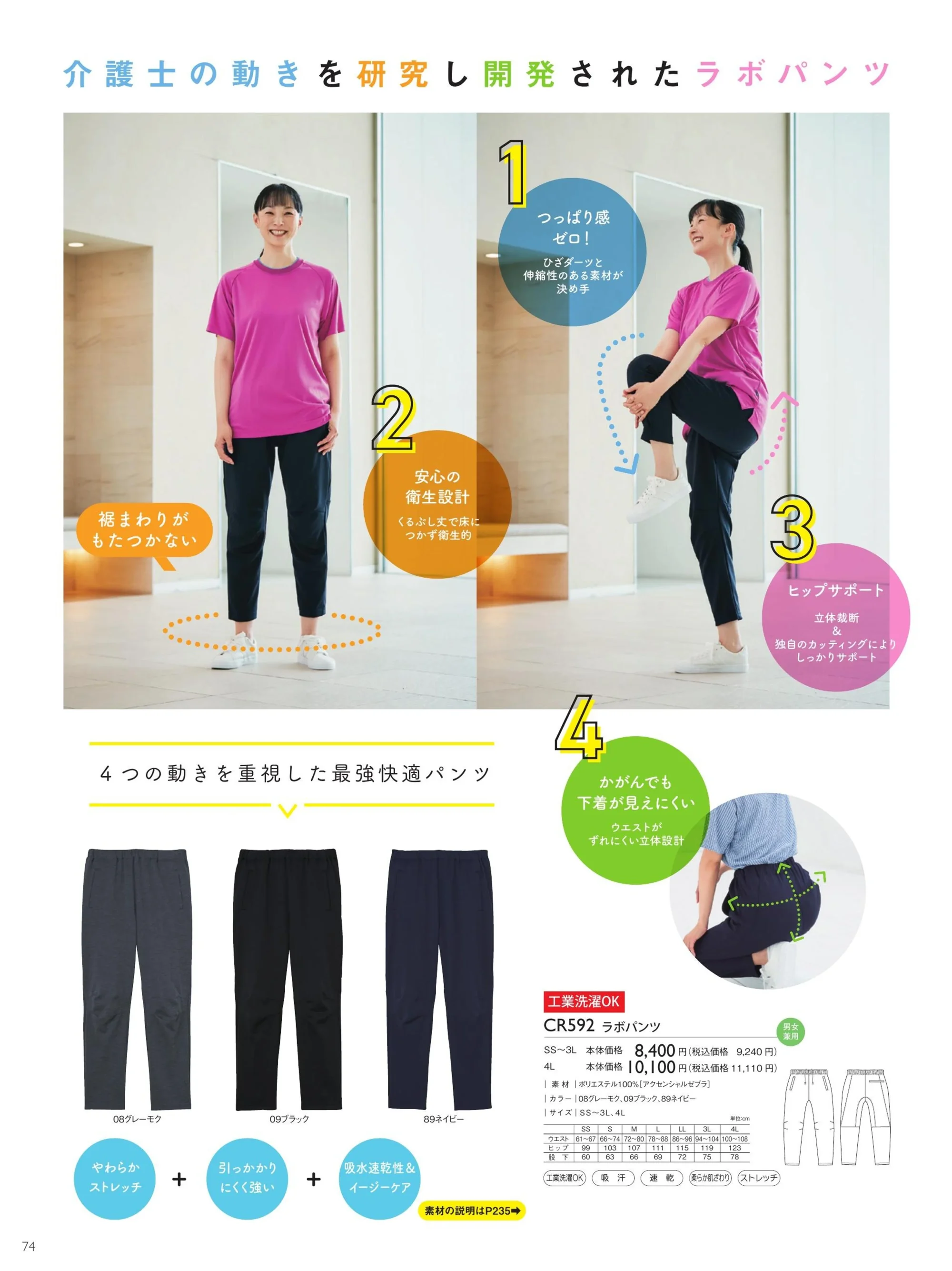 キラク CR592 ラボパンツ 関連情報 カタログ 74ページ