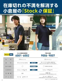 小倉屋 6001 吸汗速乾 半袖ポロシャツ 関連情報 カタログ 3ページ