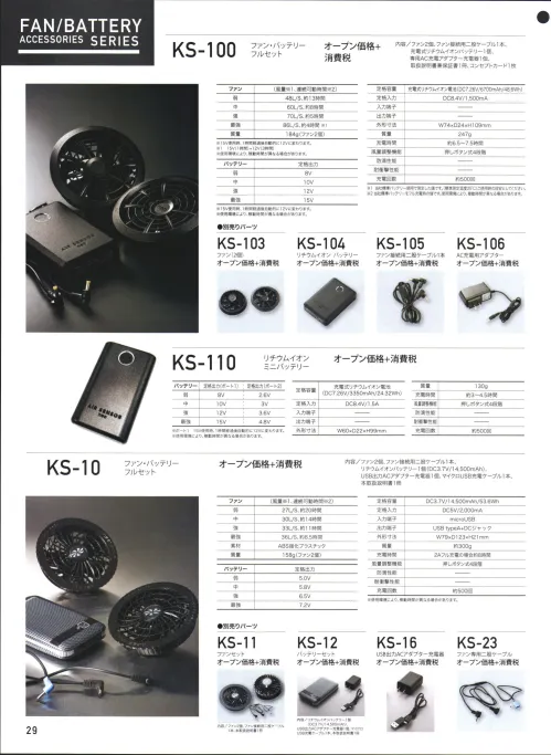 作業服JP ファン・バッテリーフルセット クロダルマ KS-10 作業