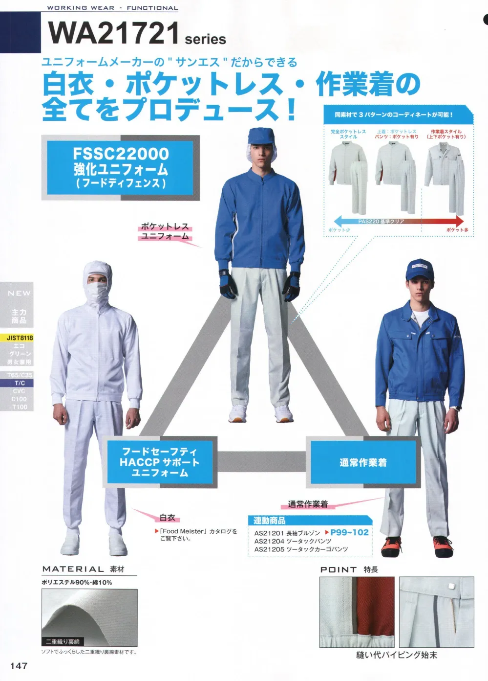 ユニフォーム1 サンエスのパンツ 米式パンツ スラックス Wa