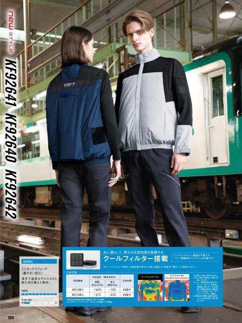 作業服JP クールフィルター半袖ブルゾンセット FZN 空調風神服