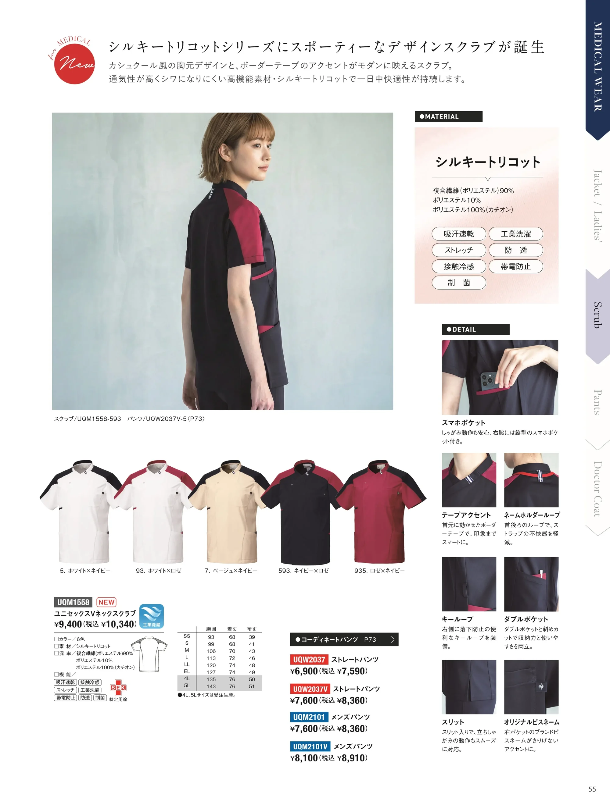 ルコックスポルティフ UQM1558 ユニセックスVネックスクラブ 関連情報 カタログ 55ページ