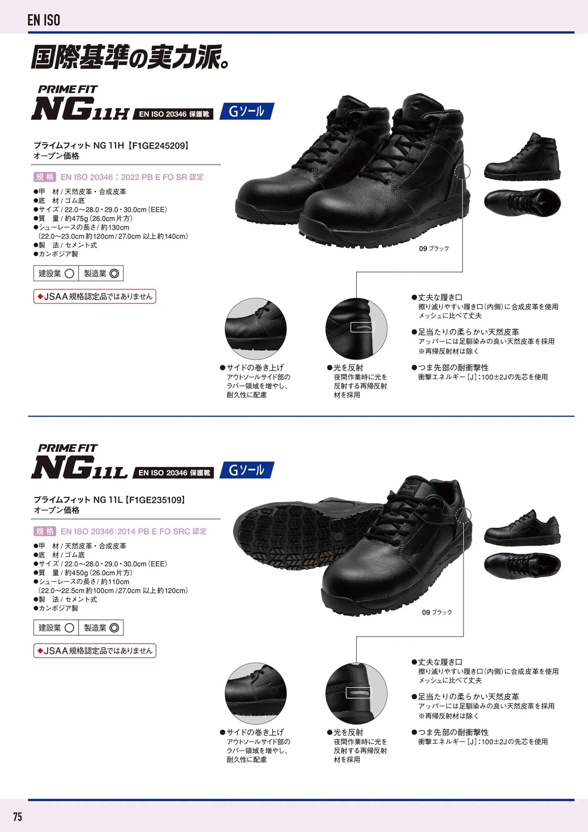 ミズノ F1GE235109 プライムフィット NG 11L 関連情報 カタログ 75ページ