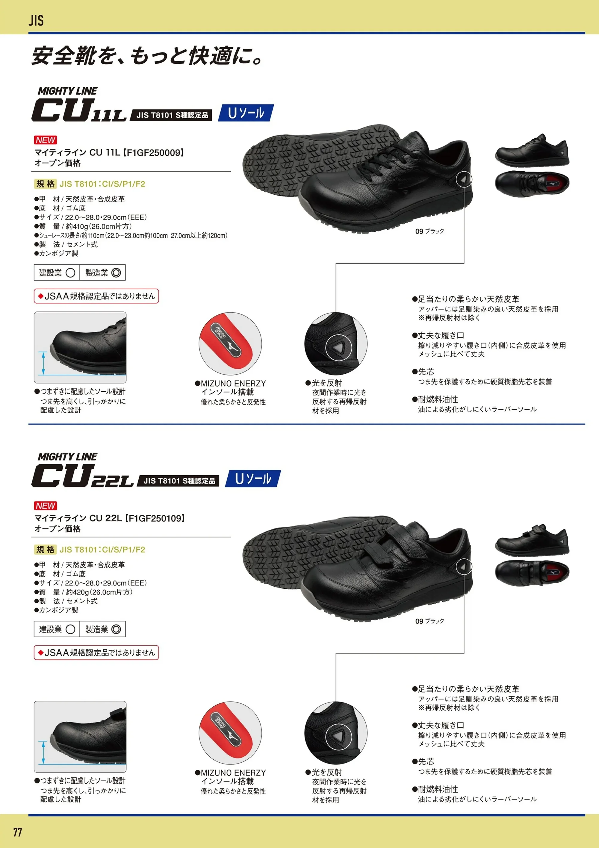 ミズノ F1GF250009 オールマイティ CU 11L 関連情報 カタログ 77ページ