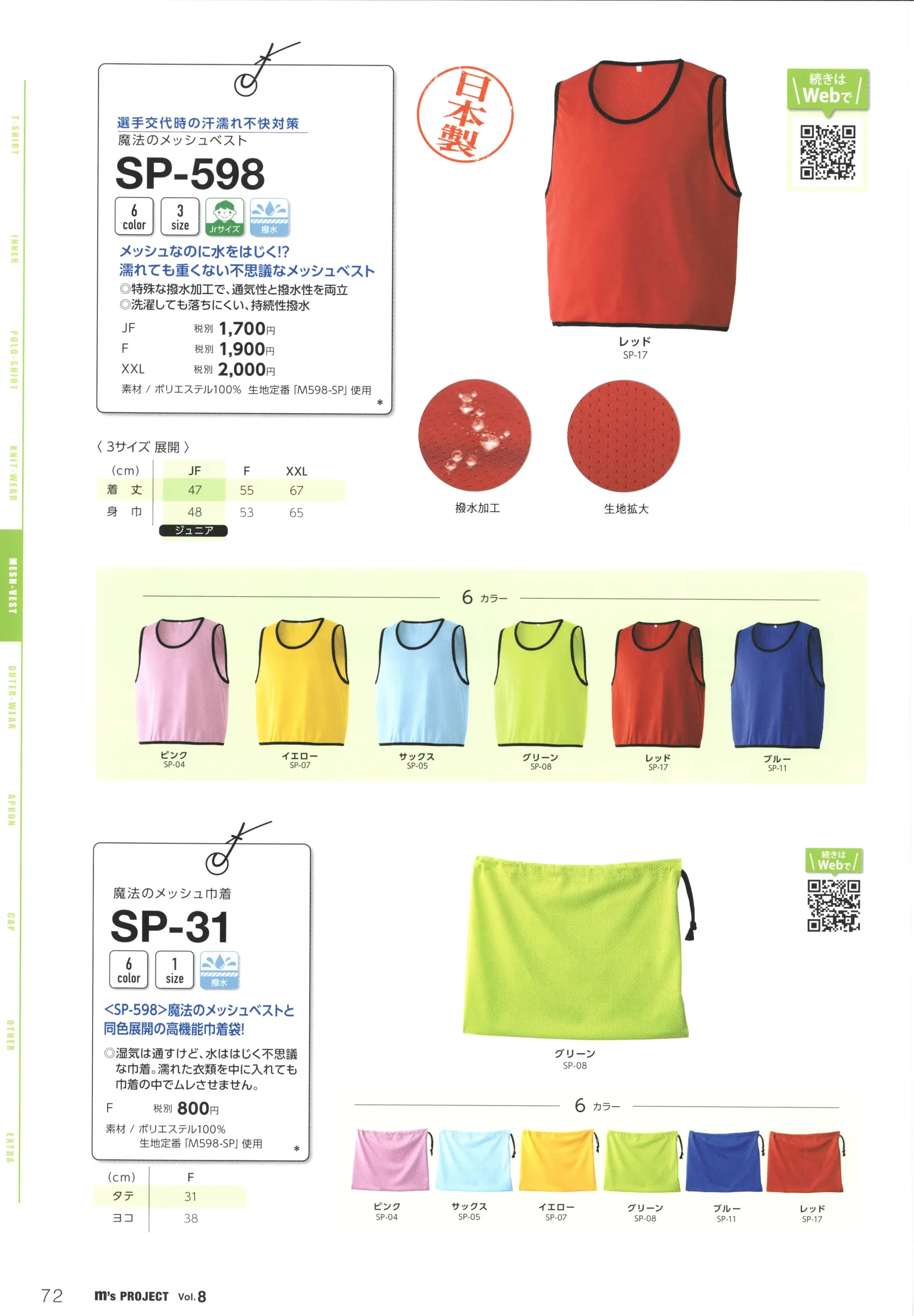 マスダ SP-31 スプラッシュ巾着 関連情報 カタログ 72ページ