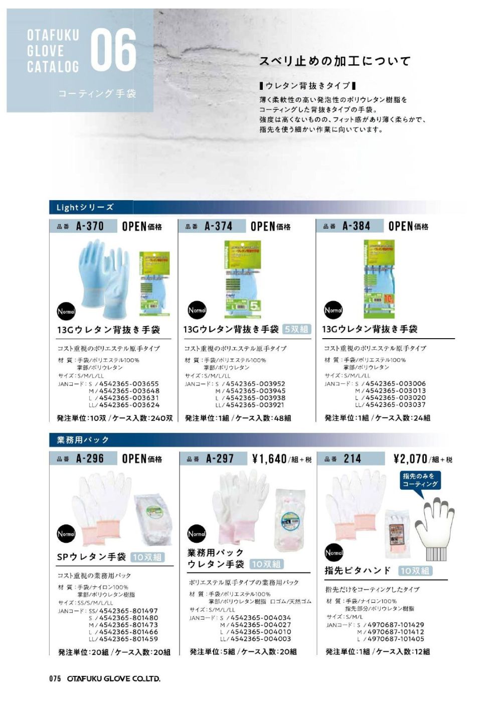 ユニフォーム1.COM 食品白衣jp 食品工場用 おたふく手袋 2024 手袋