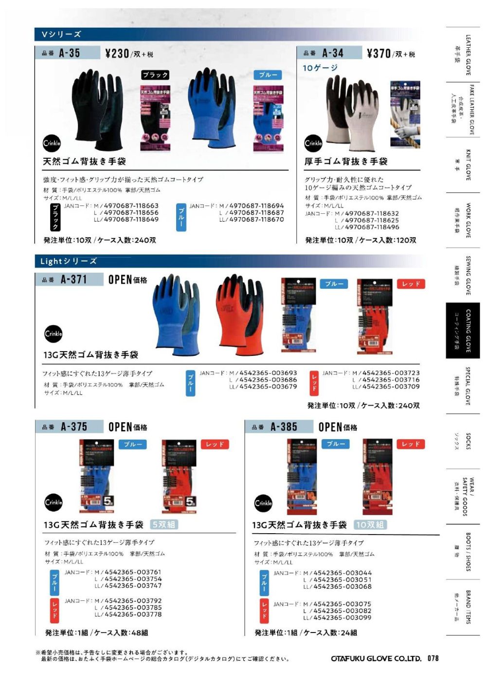 ユニフォーム1.COM 作業服JP 男女ペア おたふく手袋 2024 手袋 