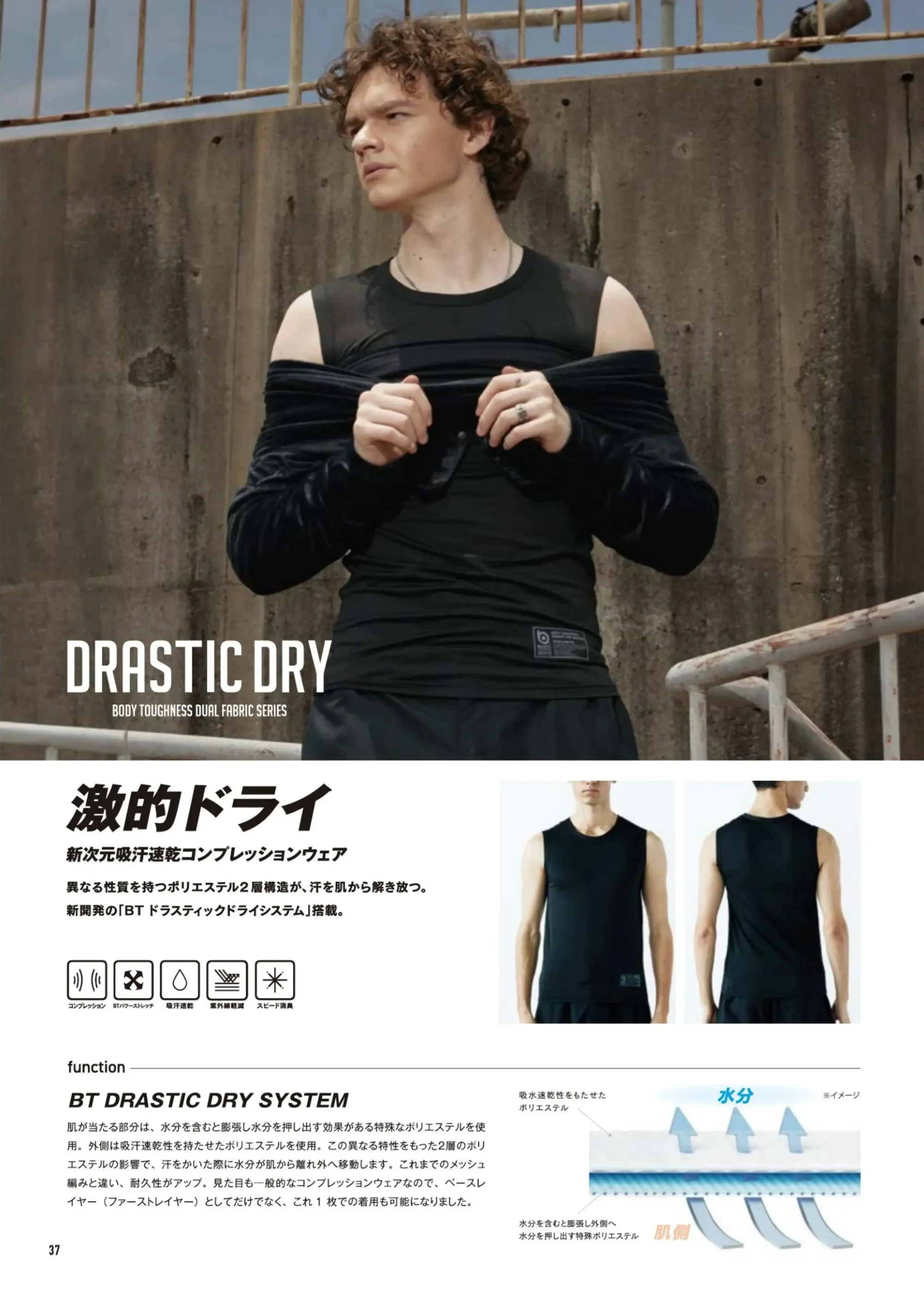 おたふく手袋 JW-579 BT ドラスティックドライ 前開きロングパンツ 関連情報 カタログ 37ページ