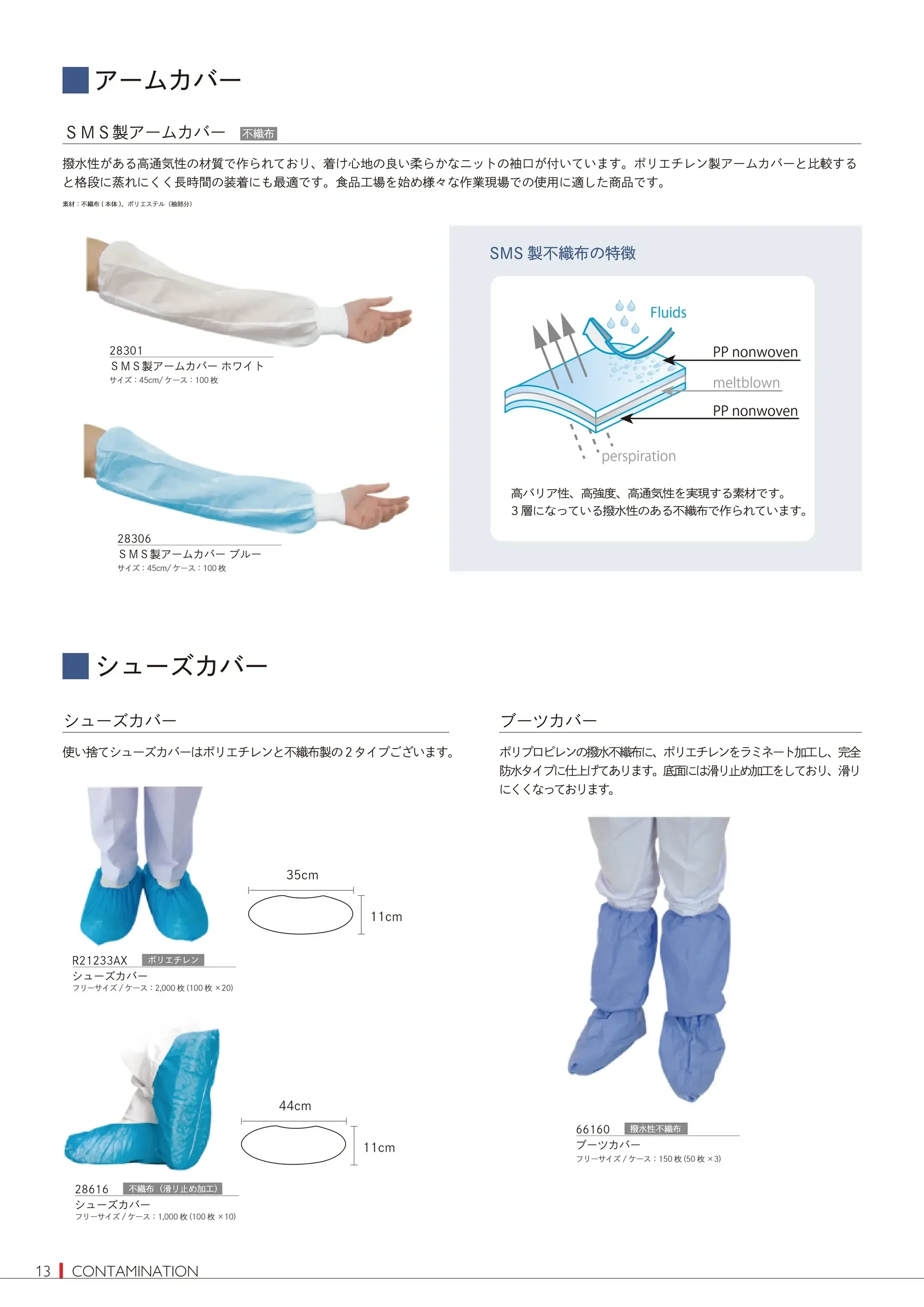 ダック 28616 シューズカバー（100枚入） 関連情報 カタログ 13ページ