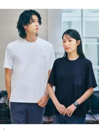 アイトス (ハイナック) 40502-001 スロープネック 半袖Tシャツ（ポケット付） 関連情報 カタログ 17ページ