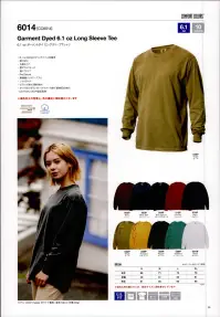 American Style 6014 6.1オンス ガーメントダイ ロングスリーブTシャツ COMFORT COLORS®1975年、バーモント州の片田舎で産声を上げたCOMFORT COLORS®は創業当時からTシャツの生地感と色合いにこだわりを持ち続けるブランドです。オープンエンドのざっくりとしたTシャツが主流であった当時のアメリカではめずらしくリングスパンコットンを使用したソフトな質感と、独自の磨いた染め技術で、COMFORT COLORS®は他に類を見ない色鮮やかな着心地のい後染めTシャツを世に送り出してきました。※染色加工の性質上、色の濃淡に個体差がございます。※染め加工時の縮みのため、商品サイズに個体差がございます。※この商品はご注文後のキャンセル、返品及び交換は出来ませんのでご注意下さい。※なお、この商品のお支払方法は、先振込にて承り、ご入金確認後の手配となります。 関連情報 カタログ 39ページ