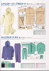 冨士ビニール工業 SIMPLECOAT シンプルコート裏付(上下セット) 【ジャンパー】雨フタ付きのアウトポケット。襟部にフードが着脱可(釦止め)袖口は二重袖加工。裏面総メッシュ付き。フードは紐とストッパーで調節可。フードもメッシュ付き。【ズボン】腰部ゴム絞り。裏面総メッシュ付き。※5Lサイズはネイビーのみです。※この商品はご注文後のキャンセル、返品及び交換は出来ませんのでご注意下さい。※なお、この商品のお支払方法は、先振込（代金引換以外）にて承り、ご入金確認後の手配となります。 関連情報 カタログ 8ページ