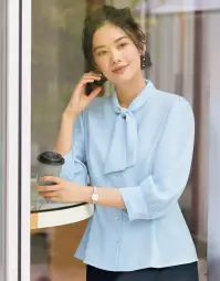 神馬本店 WN64B ボウタイジョーゼットブラウス（七分袖） 関連情報 カタログ 1ページ