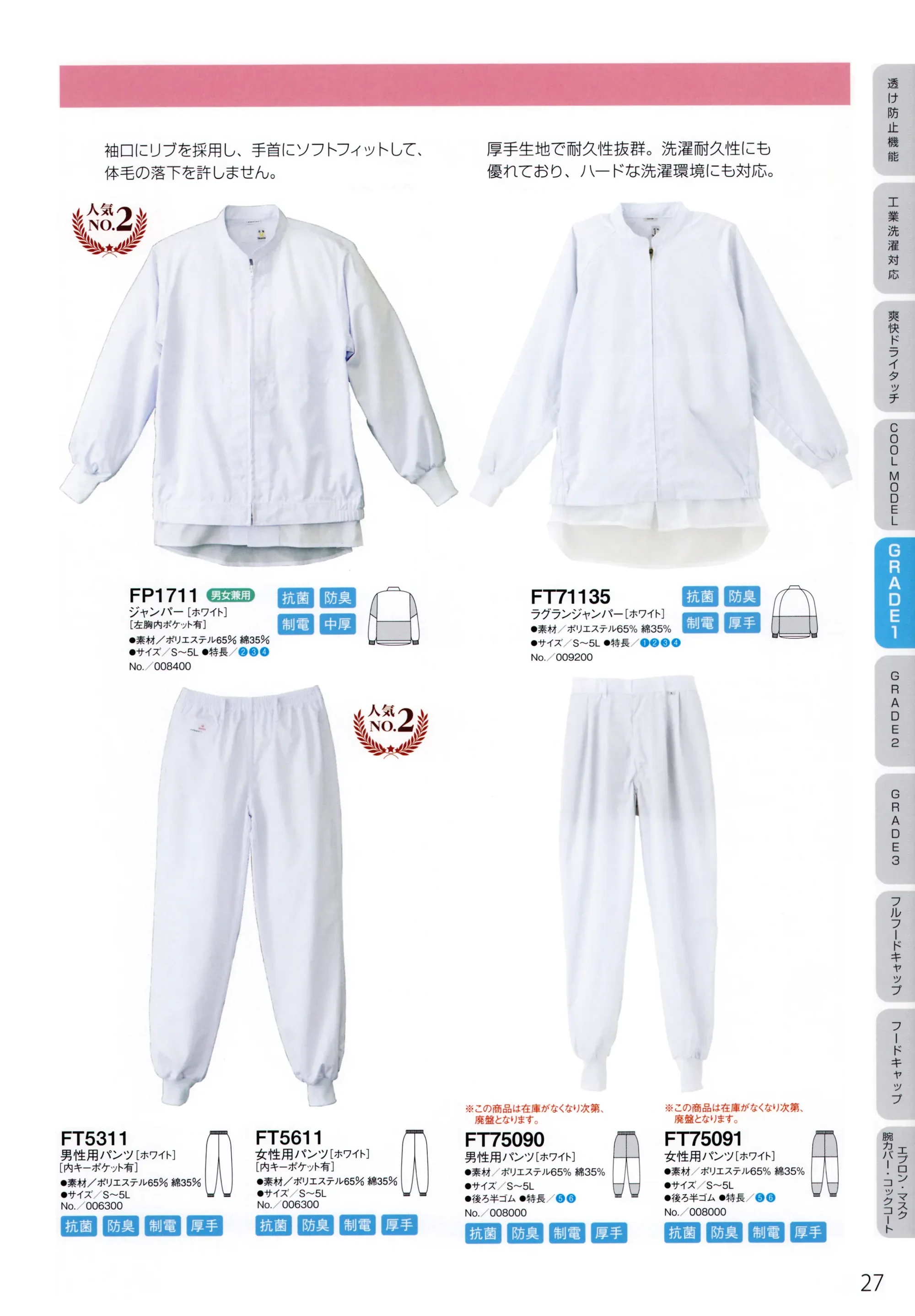 シーズン FP1715 ラグランジャンパー 関連情報 カタログ 27ページ