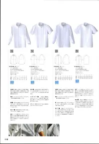 セブン（白洋社） AA489-8 半袖コート 高い密閉性はもちろん、見た目の清潔感にも配慮した実用的な衛生白衣です。●抗菌性。繊維上の黄色ブドウ球菌の増殖を強力に抑制し、細菌による悪臭も防止。工業洗濯でも機能がほとんど低下せず、衛生的な環境を長く保てます。●素材は、シワになりにくく丈夫な、ポリエステル/綿の混紡素材を使用しています。●衿。首まわりを締め付けないゆったりめのスタンドカラー。頭巾の裾を中に入れれば、頭髪の落下を防止できます。衿元の乱れを防ぐドットボタン付き。●前立て。破損や変形が少なく熱にも強いコイルファスナーを使用しています。●アンダーカバー。身頃は二重構造。左右のアンダーカバー（内側の布）を重ねて紐で結び、裾をパンツの中に入れれば、毛髪等の落下を防止できます。●腕部。AA488の袖口は幅広の特殊ゴム入り。AA489は脇下にゴム入りのアンダーカバーが着いており、どちらも体毛等の落下を防ぎます。●裾丈。ヒップまで完全に覆うため、防寒に最適。体型も目立たず、アンダーウェアもはみ出しません。●ポケット。異物の持込や埃の付着を防ぐ為、ポケットは付けていません。・衛生白衣半袖。  ・スナップ留めスタンドカラー。  ・破損や変形が少なく熱にも強い、コイルファスナーを使用。  ・袖アンダーカバー付。  ・ウエストアンダーカバー付き。  ・SEK青マーク（抗菌防臭加工）生地使用。 ※製品への異物混入（毛髪等の落下）を防止したい職場に最適です。  ※この商品は旧品番 AA489-0 になります。※この商品はご注文後のキャンセル、返品及び交換は出来ませんのでご注意下さい。※なお、この商品のお支払方法は、先振込（代金引換以外）にて承り、ご入金確認後の手配となります。 関連情報 カタログ 116ページ