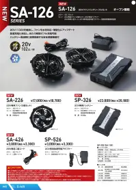シンメン SA-126 20Vファンバッテリーフルセット 関連情報 カタログ 45ページ
