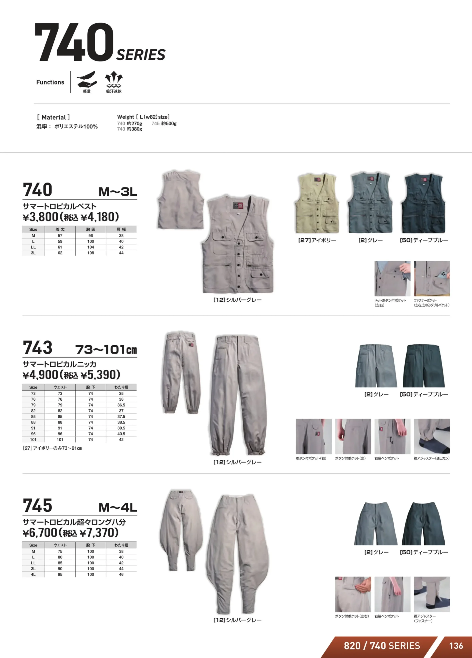 シンメン 740 サマートロピカルベスト 関連情報 カタログ 136ページ