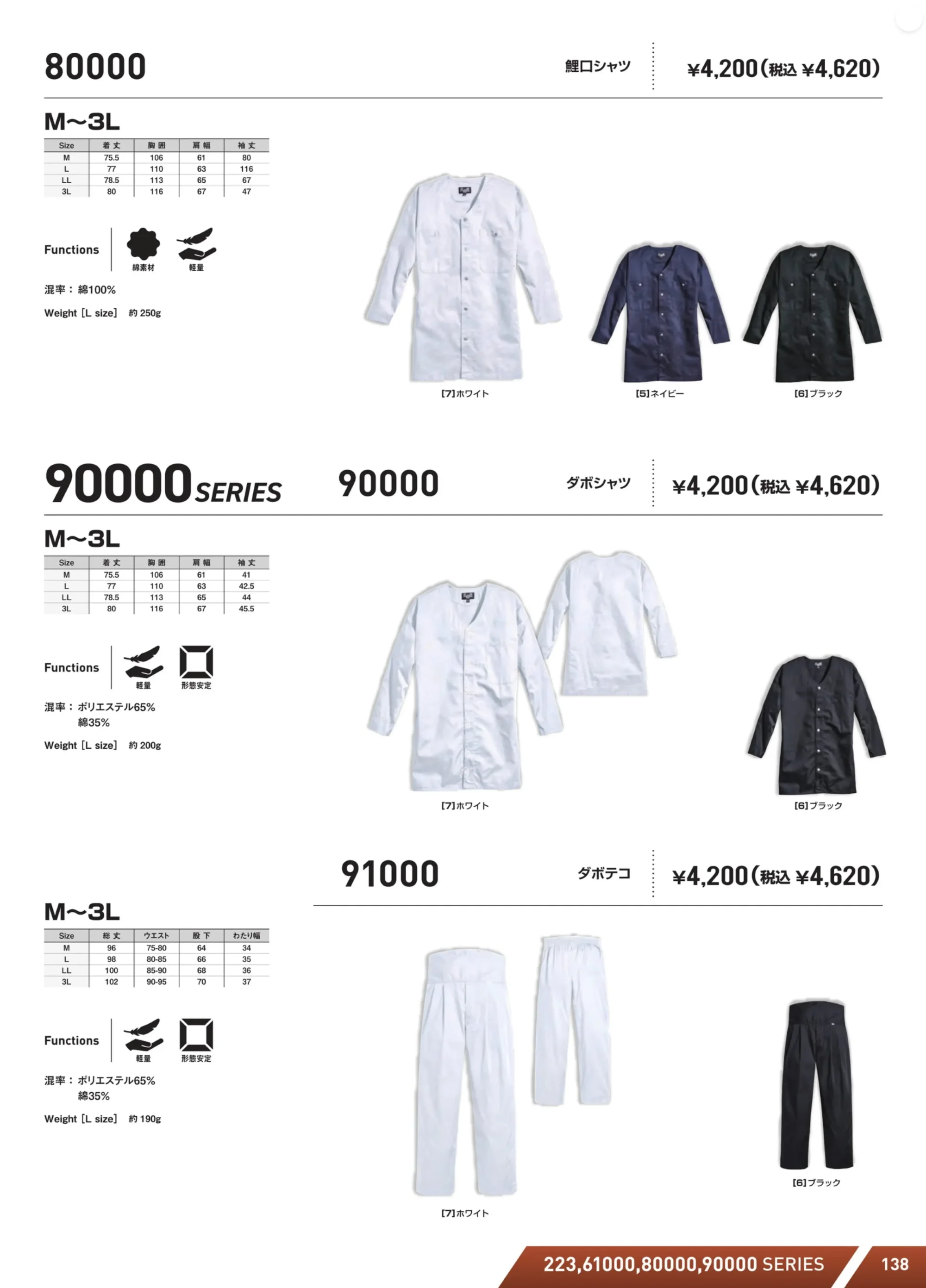 シンメン 90000 ダボシャツ 関連情報 カタログ 138ページ