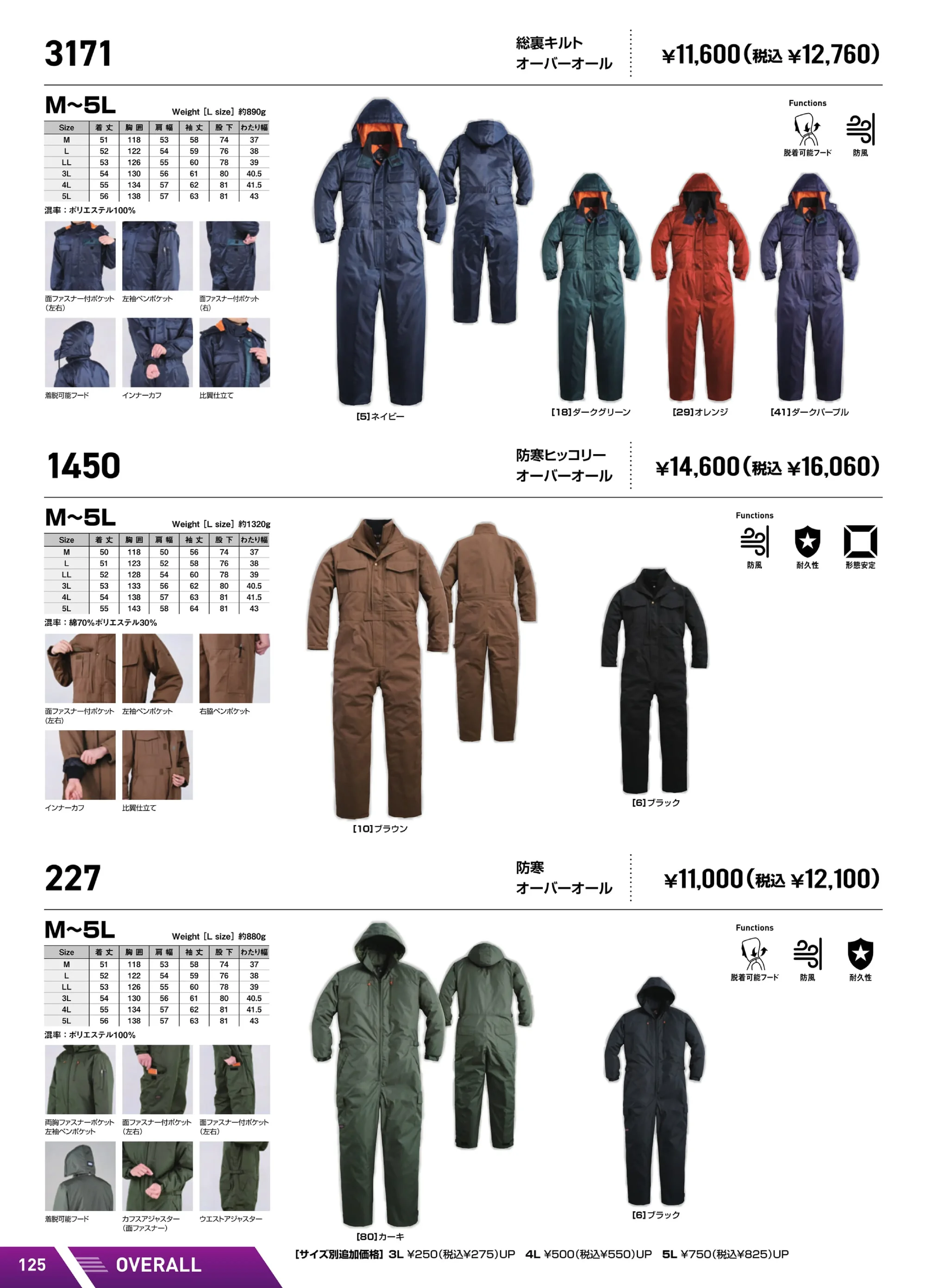 シンメン 3171 総裏キルト円管服 関連情報 カタログ 125ページ