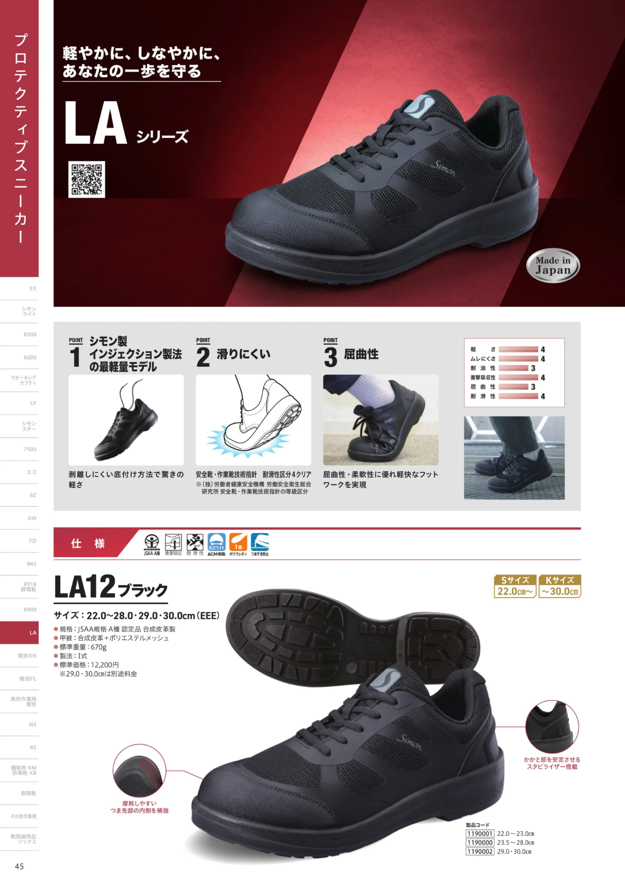 シモン LA12 LAシリーズ 短靴 関連情報 カタログ 45ページ
