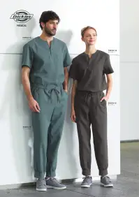 フォーク 5031SC-15 ジョガーパンツ スクラブにフィットする「動きやすく合わせやすい」ジョガーパンツ。■Dickies（ディッキーズ）タフな現場を支え続けてきたDickies（ディッキーズ）はアメリカをはじめとする世界のワーカーたちに愛され続けているブランドです。Dickies（ディッキーズ）ならではの頑丈さに、日本の医療現場にふさわしいデザインにアレンジ。思いのままにフィジカルをトレスする機能ウエアで今、必要とされる現場へ動き出そう！ 関連情報 カタログ 128ページ