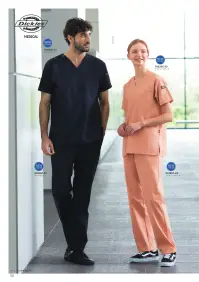 フォーク 7033SC-23 スクラブ Dickies 7033SC スクラブ医療現場のプロフェッショナルに選ばれるDickies Medicalシリーズのユニセックススクラブです。豊富なカラーバリエーションと機能的なデザインで、快適な着心地と高い実用性を両立させた医療用ウェアです。アメリカをはじめ世界中のワーカーに愛されるDickiesブランドの確かな品質をお届けします。特徴・左袖にDickiesロゴ入りポケット付きで小物収納に便利・両脇ポケットで収納力抜群の設計・伸縮性に優れたナチュラルストレッチ素材で動きやすさを実現・豊富な12色展開で職場やチームのカラーコーディネートに対応・スクラブとパンツを組み合わせたセットアップスタイルが可能。 関連情報 カタログ 138ページ