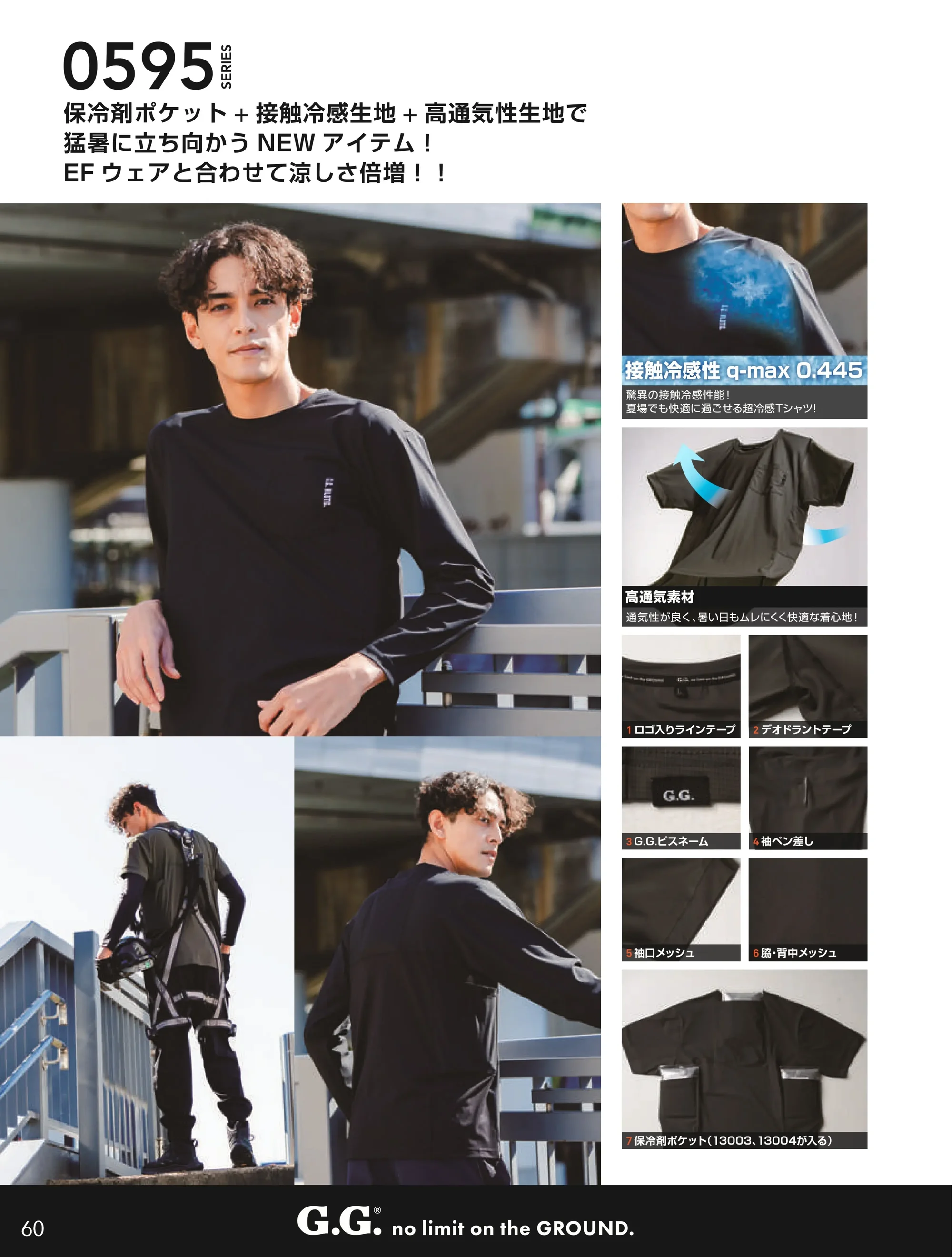 桑和 0595-53 半袖Tシャツ（胸ポケット有） 関連情報 カタログ 60ページ