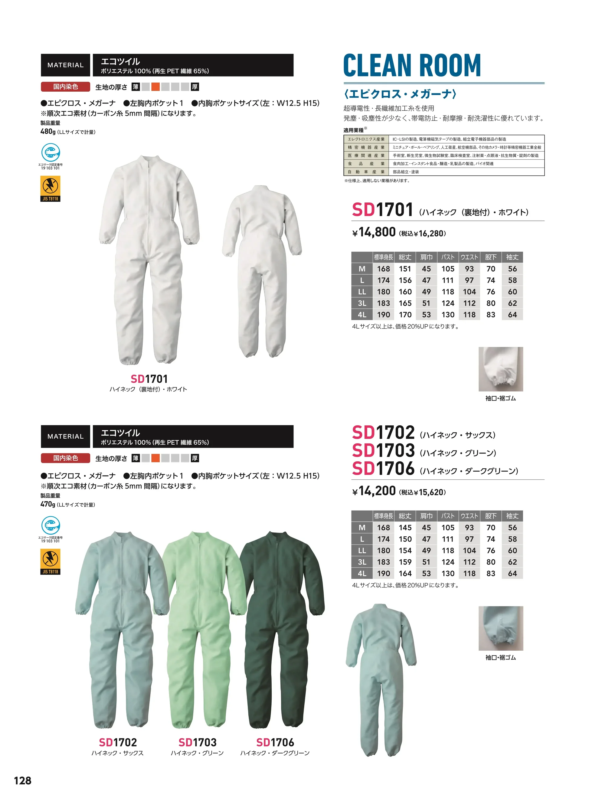 ソルディ（日の丸） 1706 続服（ハイネック）（SD1706） 関連情報 カタログ 128ページ