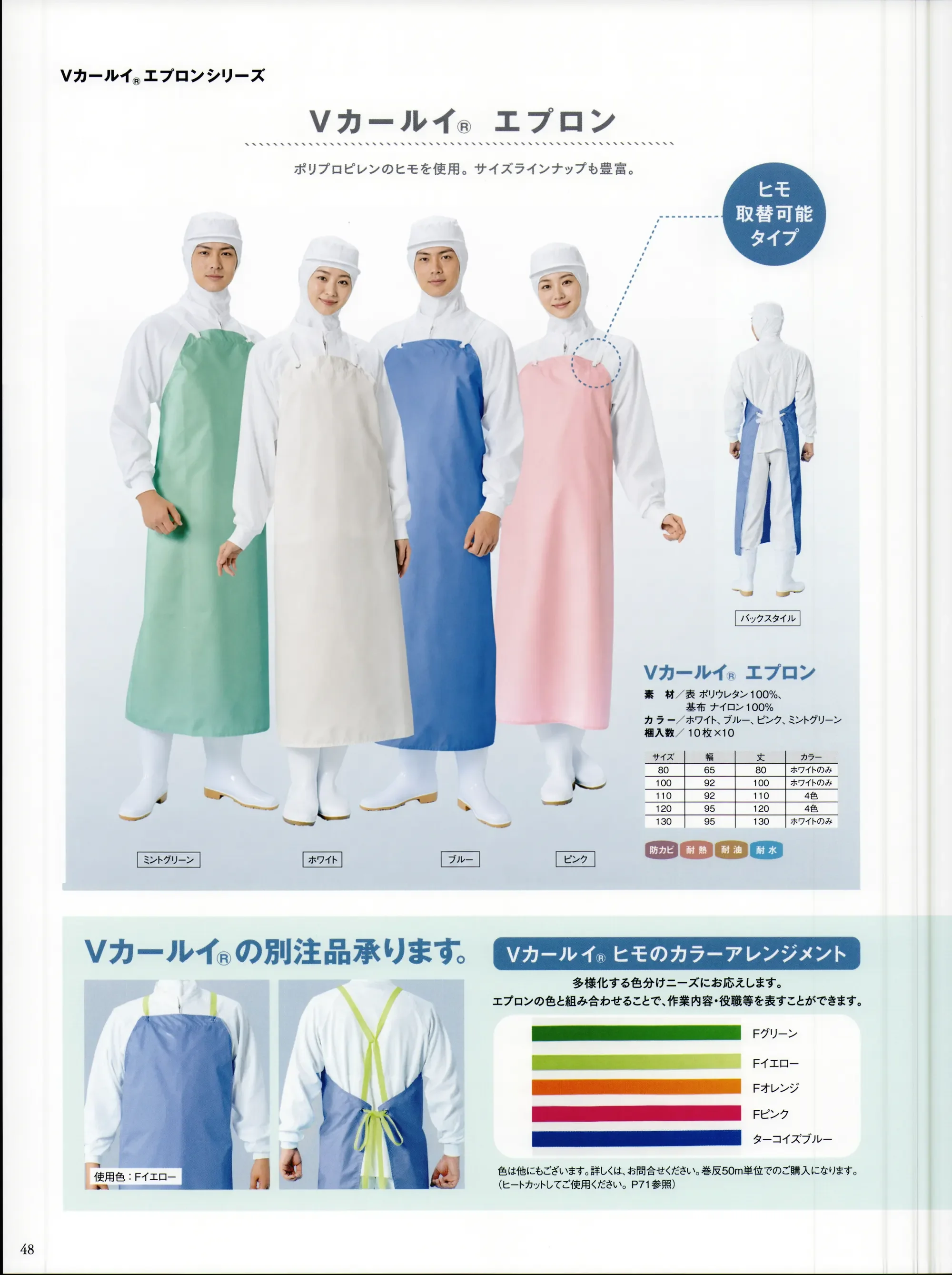 国立 VKAP Vカールイエプロン（ホワイト/10枚入） 関連情報 カタログ 48ページ
