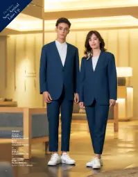 The FELLOWS TE5025-1 パンツ（テーパード）（ネイビー） おもてなしを自分らしく心地よく特徴・ご家庭で洗えるホームウォッシャブル・伸縮性のあるストレッチ素材・すっきりとしたシルエットのノータック仕様・伸縮性があり動きやすい脇ゴム入りウエスト・裏地付きで肌ざわりが良い前後ひざ上裏仕様品番:TE5025-1品名:パンツ（テーパード） 関連情報 カタログ 8ページ