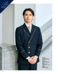 The FELLOWS TE2706-1 ジャケット サスティナブルを秘めた、至高の存在感高貴なネイビーブルーにゴールドが印象的なジャケットは環境へのやさしさを配慮したサスティナブル素材を採用。前合わせが狭めの1.5ダブルレスト仕立てでドラマティックなスタイルに。特徴・国が定めた環境に優しい製品の基準を満たした商品・ご家庭で洗えるホームウォッシャブル・伸縮性のあるストレッチ素材・動きやすく腰まわりにゆとりが出るサイドベンツ・小物の収納に便利な内ポケット付き・通気性に優れた軽やかな背ぬき仕立て仕様品番:TE2706-1品名:ジャケット 関連情報 カタログ 20ページ