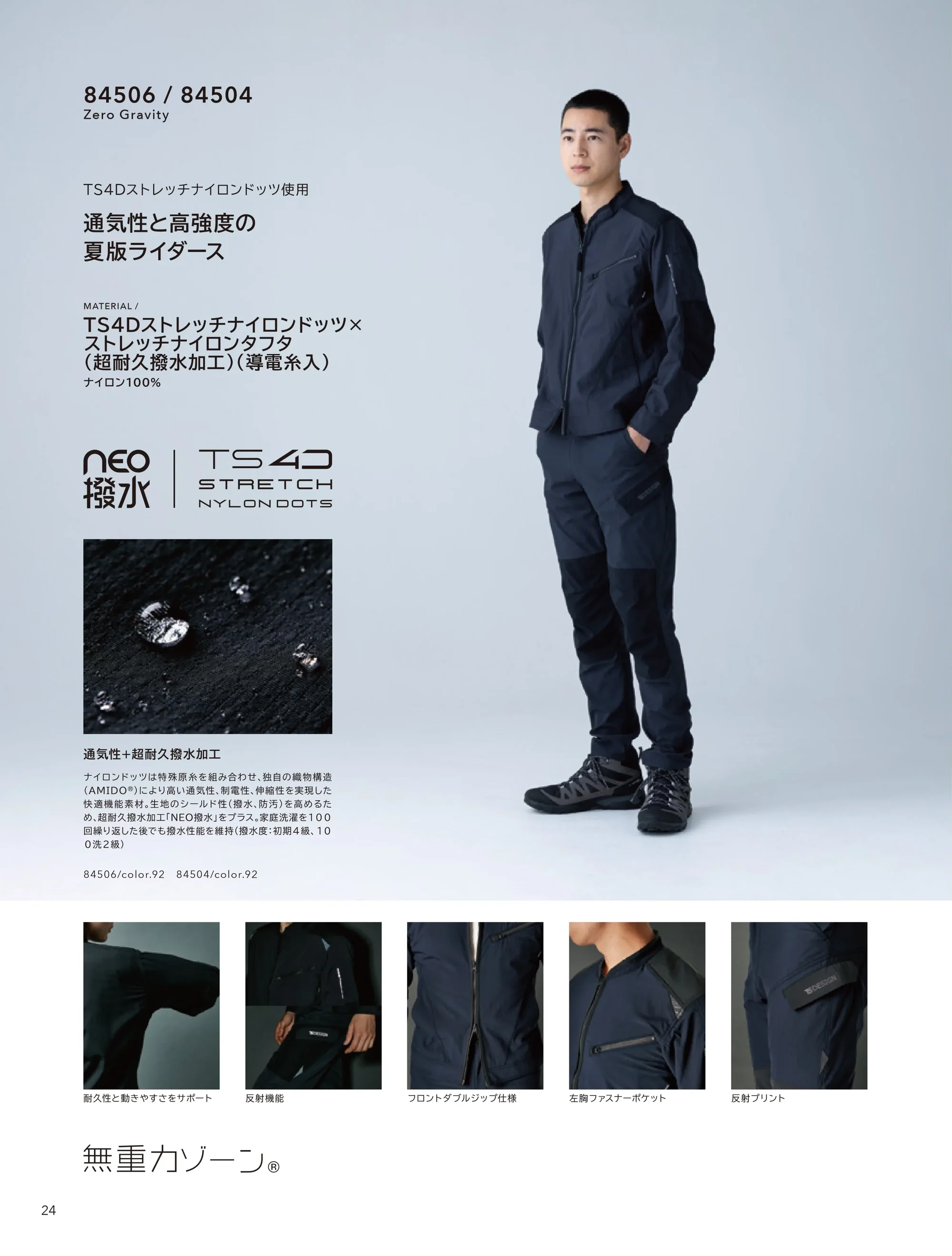 TS DESIGN 84506 TS 4D ナイロンドッツライダーワークジャケット 関連情報 カタログ 24ページ