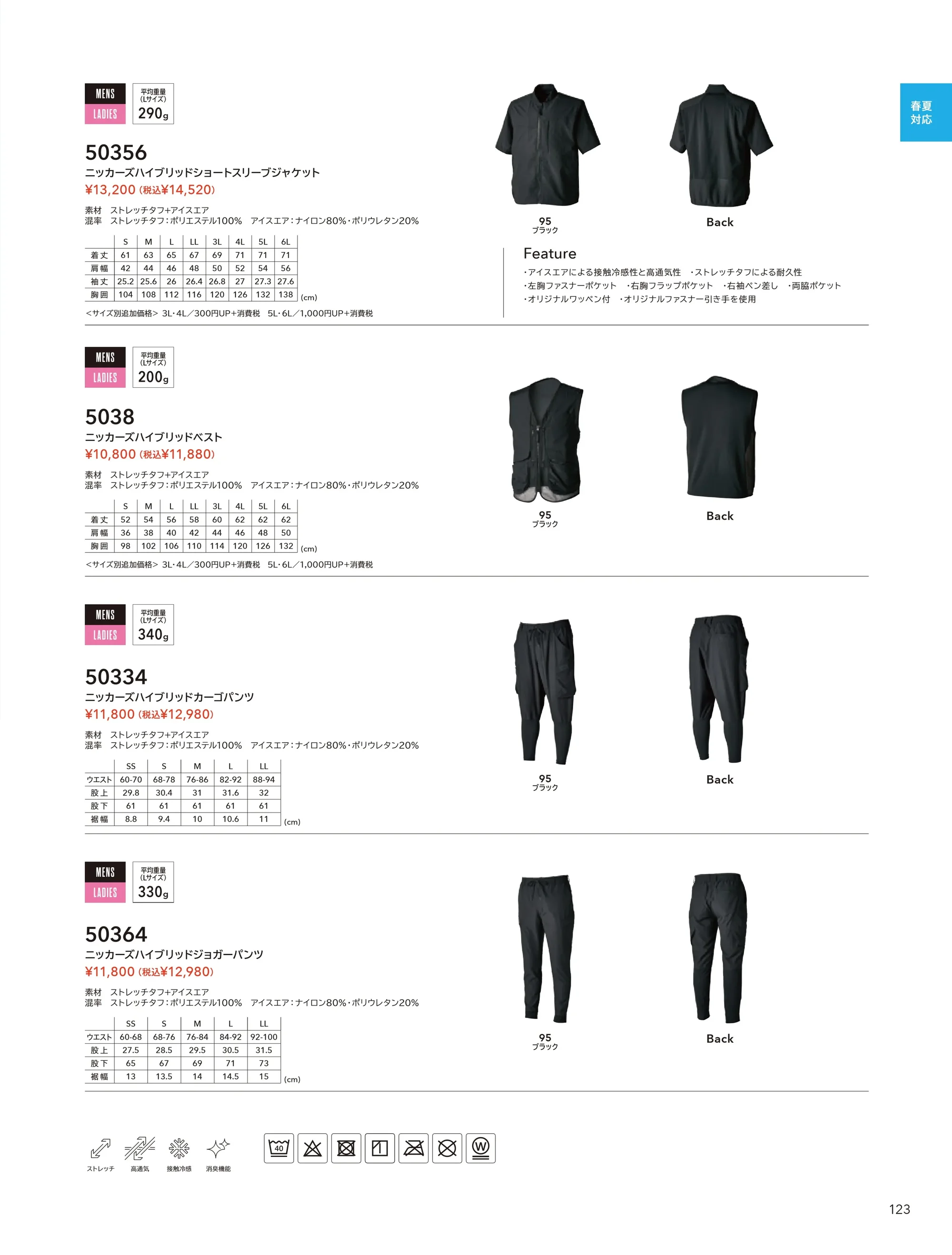 TS DESIGN 50356 ニッカーズハイブリッドショートスリーブジャケット 関連情報 カタログ 123ページ