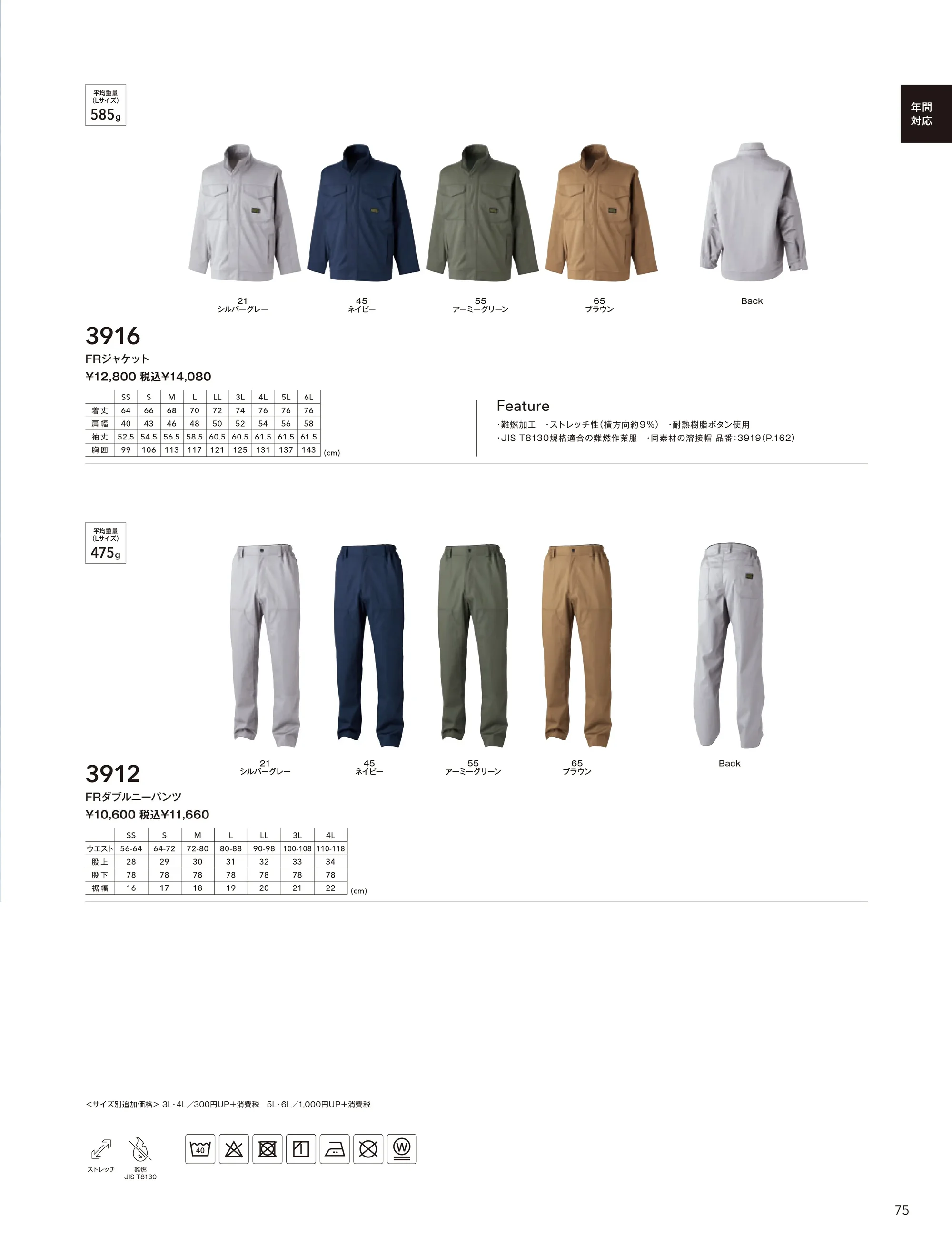 TS DESIGN 3912 FRダブルニーパンツ 関連情報 カタログ 75ページ